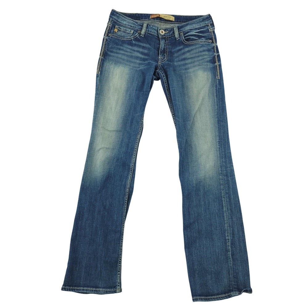 Big Star Sweet Boot Jeans Womens 29R Blue Med Wash Ultra Low Rise Bootcut Denim